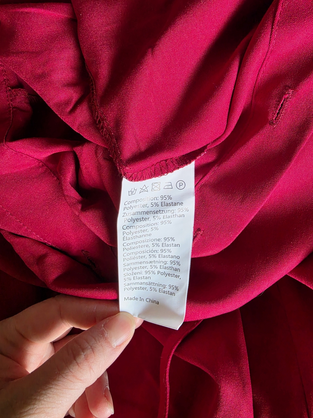 Ankle-Length Red Button-Front Jumpsuit - Picture 4 of 8